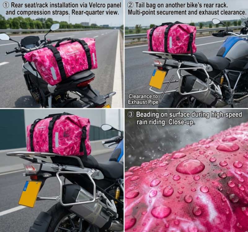 Moottoripyörän vedenpitävä laukku valmistaja Adventure Brands
