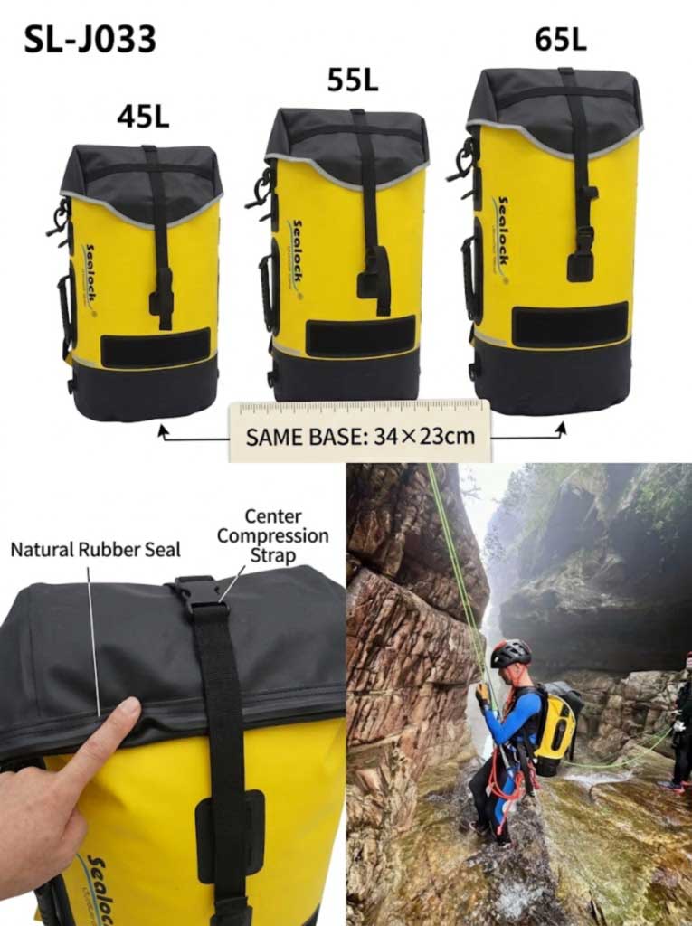 Caving and Canyoning -reppujen valmistaja: IPX8-hitsatut pakkaukset Expedition-merkeille
